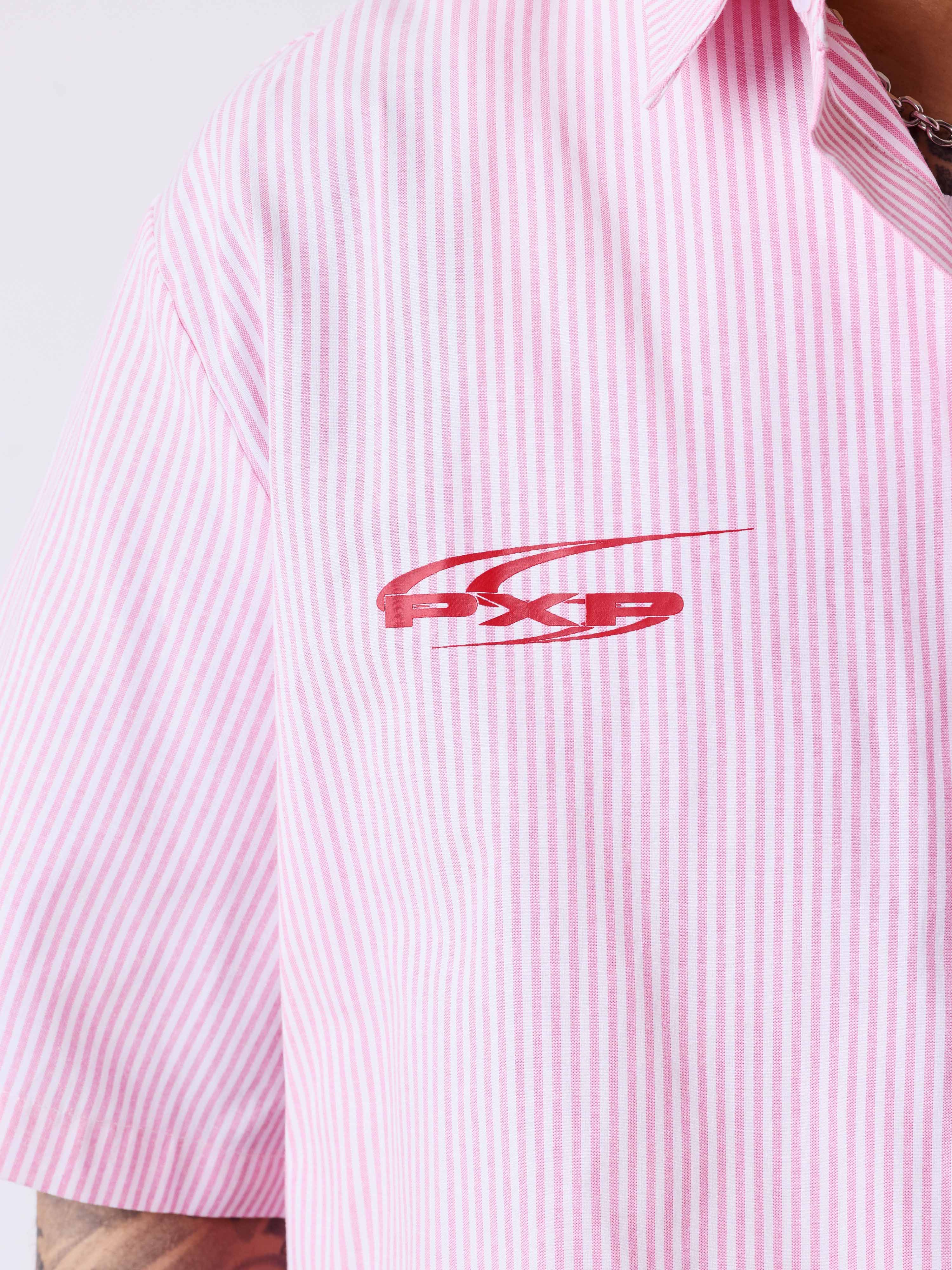 PXP Gestreept overhemd met korte mouwen - Lab10streetwear.nl