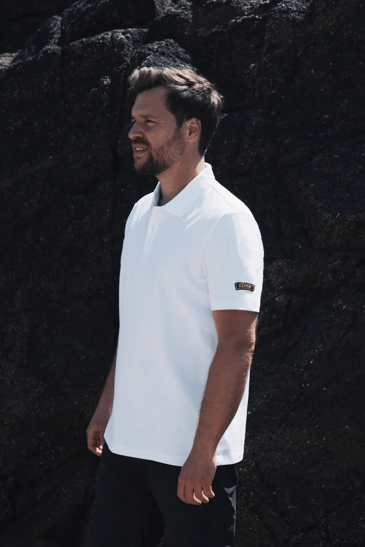 ecmo Supima® Badge Polo Shirt - Wit lab10streetwear.nl