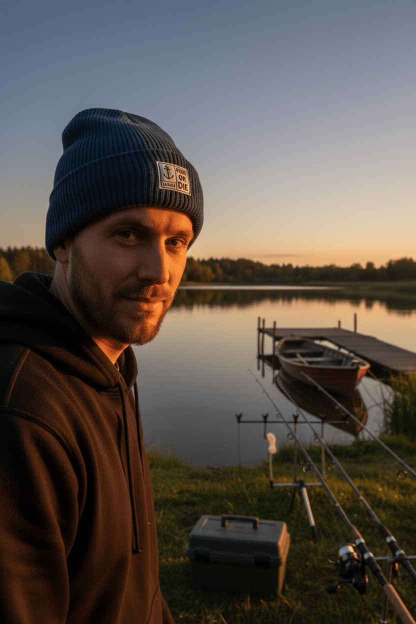 Fish or Die Beanie - Navy - LAB10streetwear