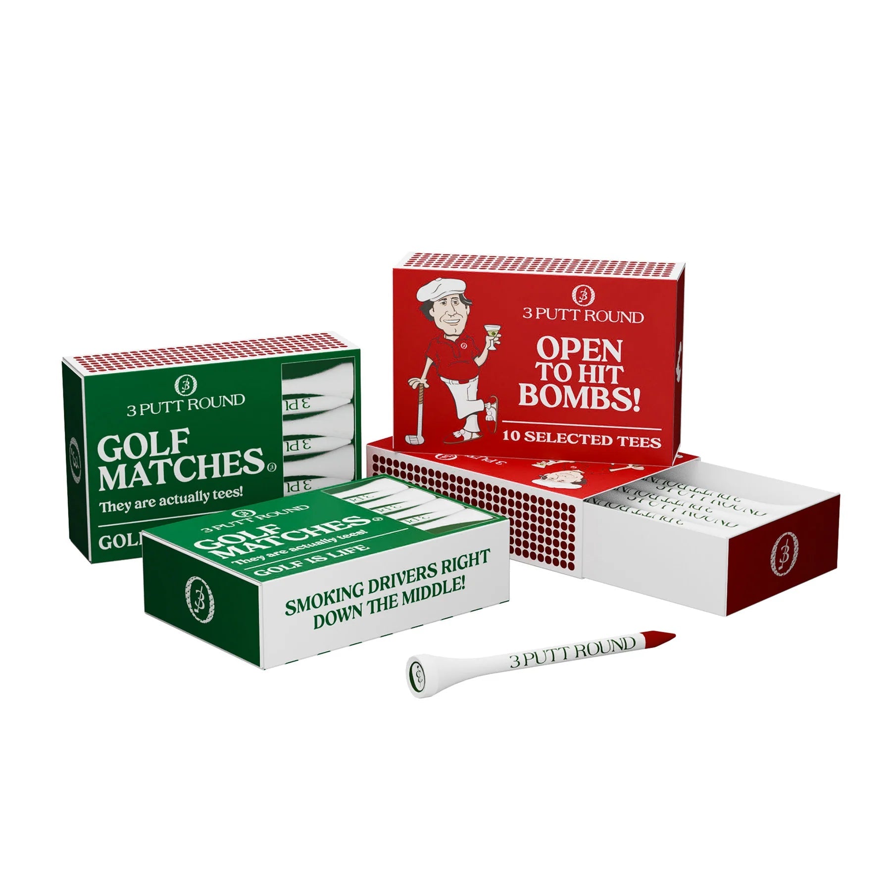 Set van 4 Golf Tee Match Boxes - LAB10streetwear
