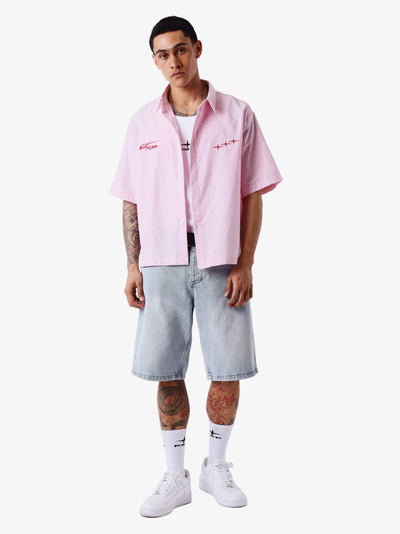 PXP Gestreept overhemd met korte mouwen - Lab10streetwear.nl