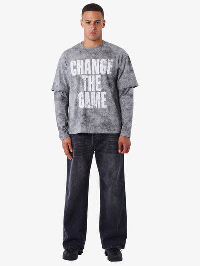 PXP - Longsleeve Shirt Vintage Effect Grijs - Lab10streetwear.nl