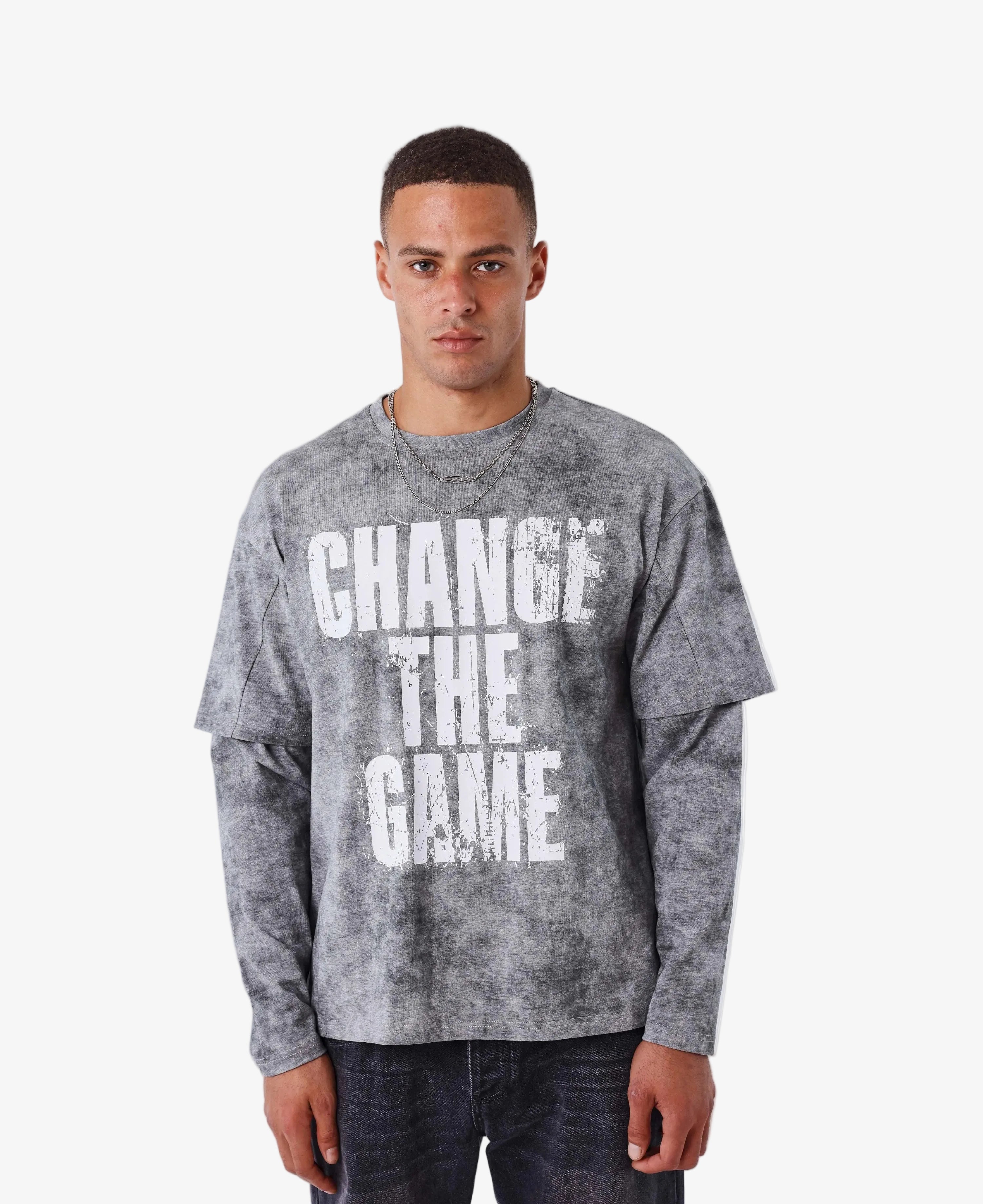 PXP - Longsleeve Shirt Vintage Effect Grijs - Lab10streetwear.nl