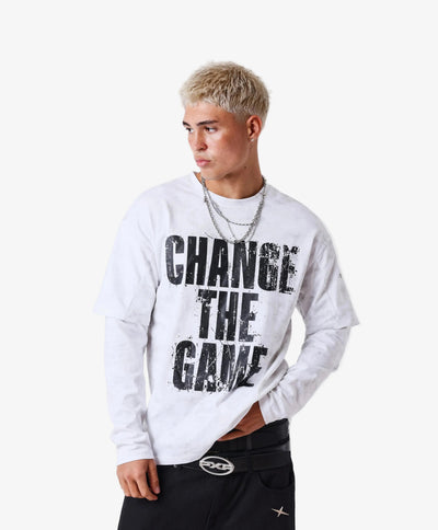 PXP - Longsleeve Shirt Vintage Effect Wit - Lab10streetwear.nl