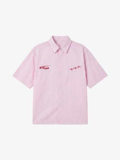 PXP Gestreept overhemd met korte mouwen - Lab10streetwear.nl