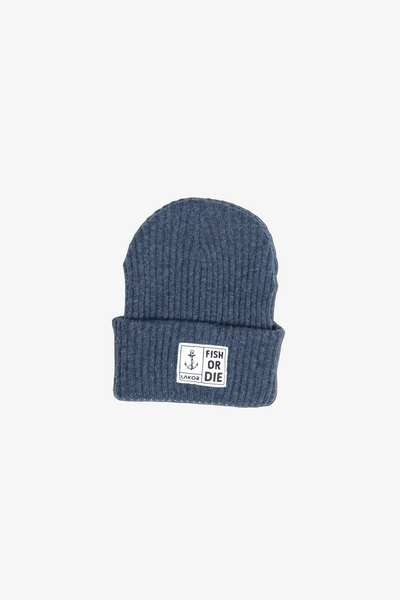 Fish or Die Beanie - Navy - LAB10streetwear