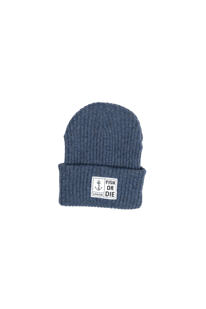 Fish or Die Beanie - Navy - LAB10streetwear