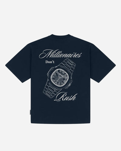 Oversized Backprint T-Shirt NO RUSH - Navy Blue -menswear.nl