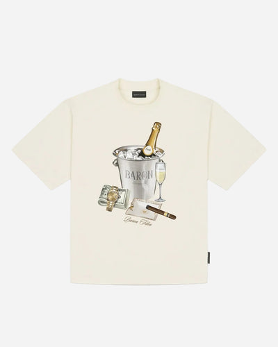 Oversized Backprint T-Shirt BARON BEACH BILL - Off White - lab10menswear.nl