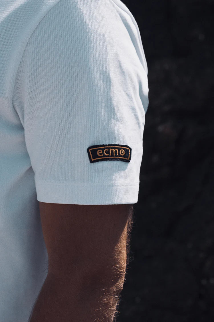 ecmo Supima® Badge Polo Shirt - Wit lab10streetwear.nl
