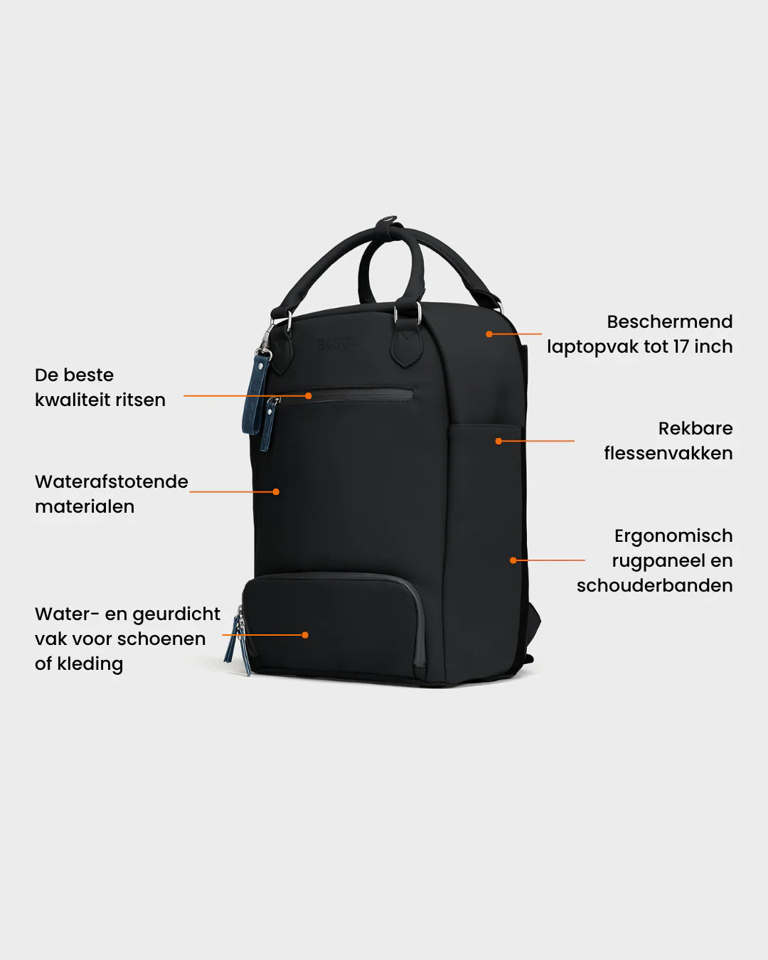 De Backpack - Black - LAB10streetwear