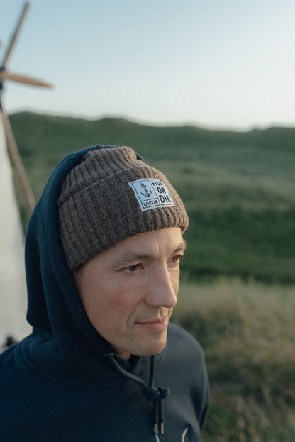 Fish or Die Beanie - Light Brown - LAB10streetwear