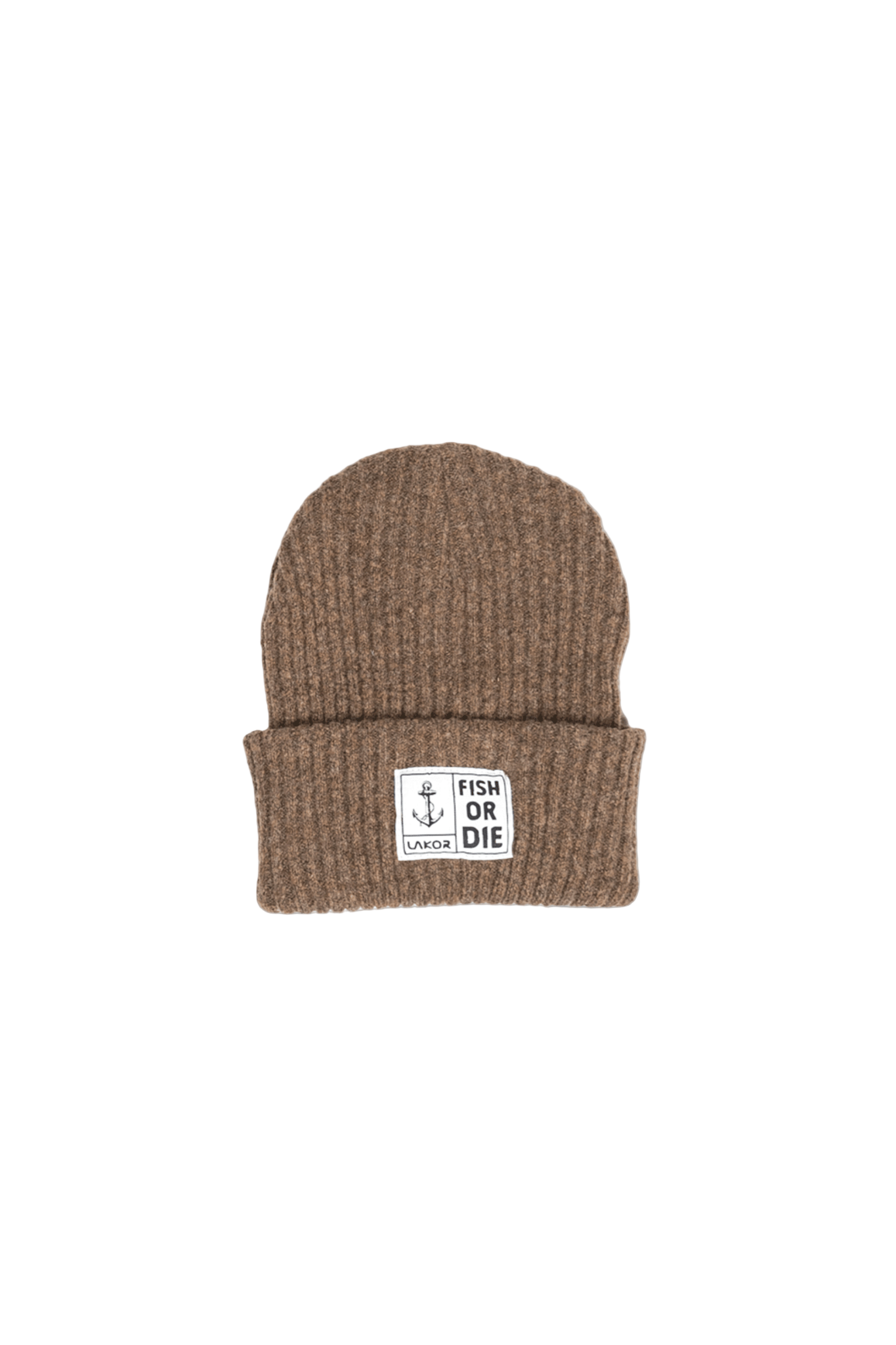Fish or Die Beanie - Light Brown - LAB10streetwear