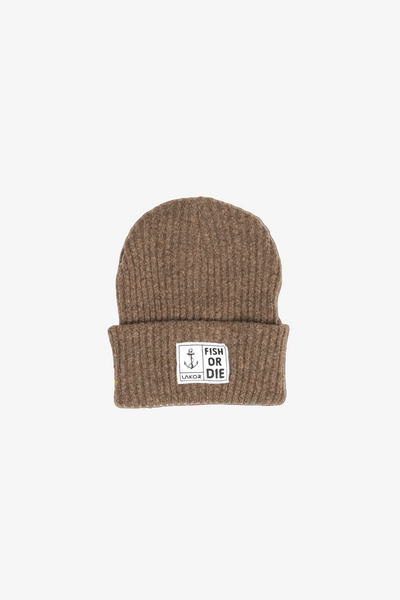 Fish or Die Beanie - Light Brown - LAB10streetwear