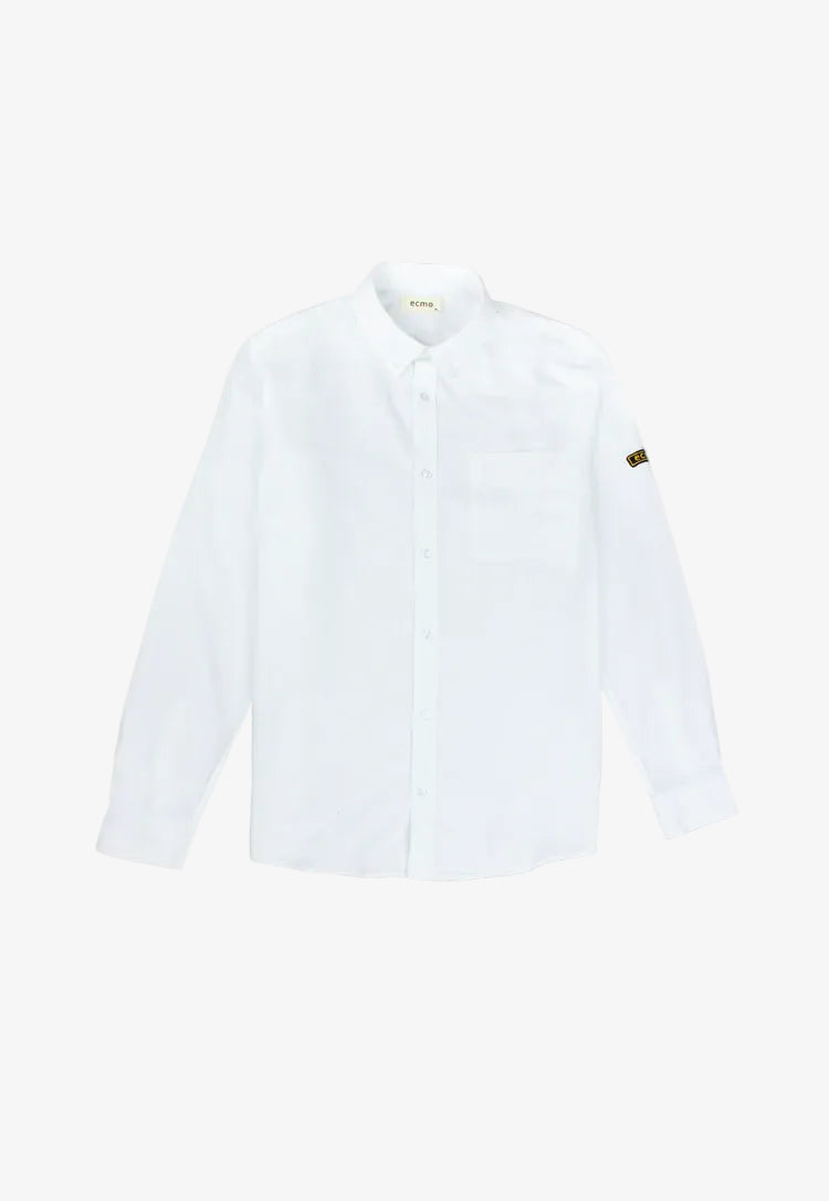 Ecmo Oxford Shirt Badge - Wit - lab10streetwear.nl