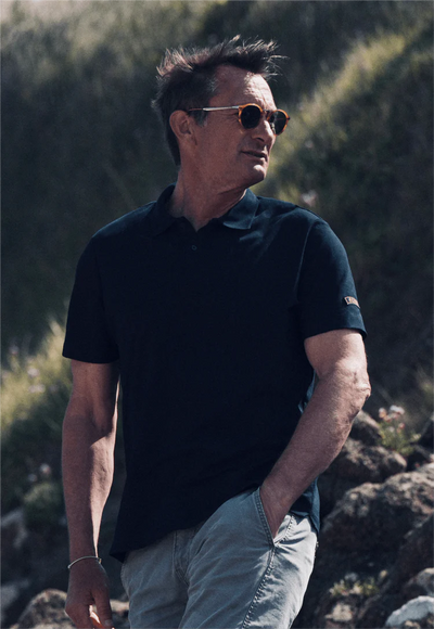 Ecmo Supima® Badge Polo Shirt - Navy lab10streetwear.nl