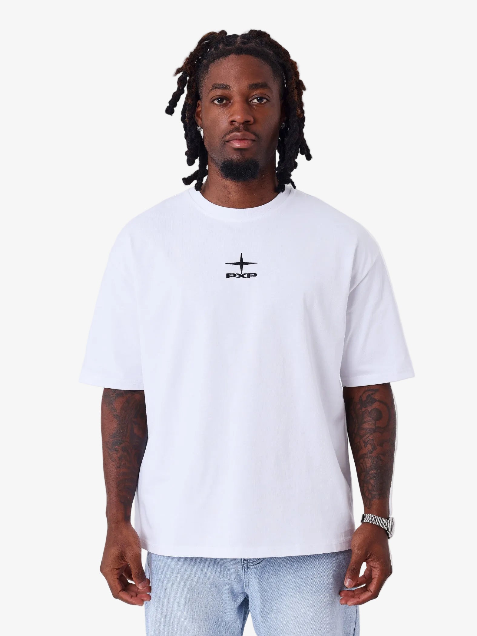 PXP - Gborduurd t-shirt wit - Lab10streetwear.nl