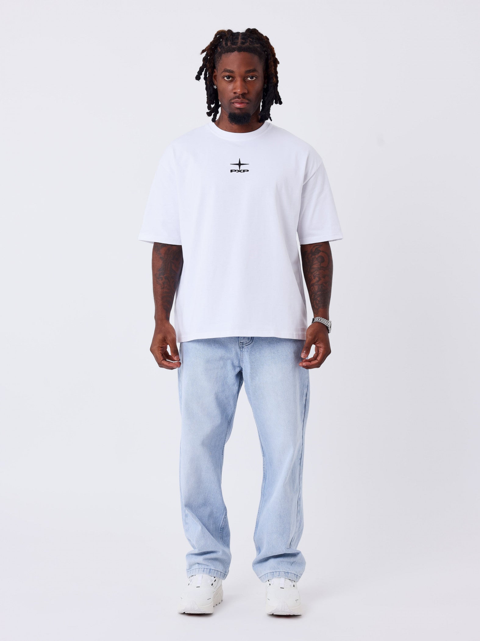 PXP - Gborduurd t-shirt wit - Lab10streetwear.nl