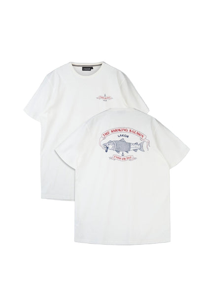 The Smoking Salmon T-Shirt - Star White - LAB10streetwear