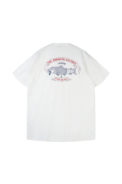 The Smoking Salmon T-Shirt - Star White - LAB10streetwear